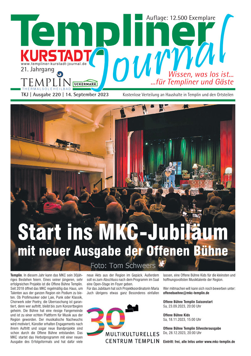 Templiner Kurstadt Journal 220 vom 14.09.2023